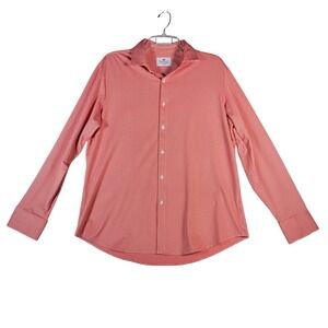 Mizzen+Main Dress Shirt Mens Standard Fit Medium Red Gingham Button Down USA